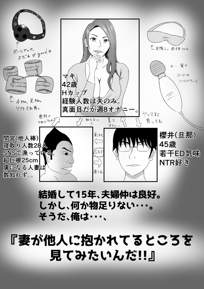 嫁に目隠しさせて他人に寝取らせてみた結果-2 【エロ漫画寝取らせ】ワイの嫁、寝取らせセックスで間男とのセックスでイカされまくる